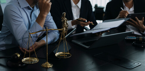 Lawsuit and justice concept, Lawyer working with partner at law