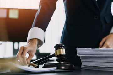 Lawsuit and justice concept, Lawyer working with partner at law