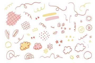 Gordijnen set of hand drawn doodles and scribble lines  © pinkbrush