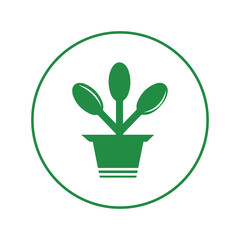Botanical succulent wild plant icon | Circle version icon |