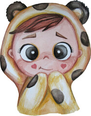 Cute baby in pajamas kigurumi bear