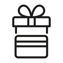 Bonus card icon. Gift credit card with gift box, illustration