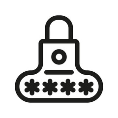 Password field line icon. Pin Code lock illustration