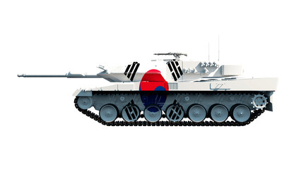 tanks painted with flag