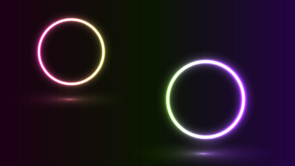 WebNeon figure on a dark background. Two rings. Circles.