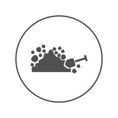 Cultivation digging shovel in mud icon | Circle version icon |
