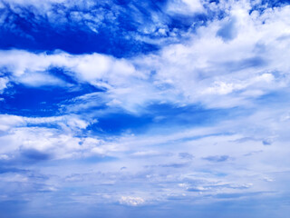Naklejka na ściany i meble Blue sky with clouds, background and wallpaper, ecology concept. Earth's atmosphere