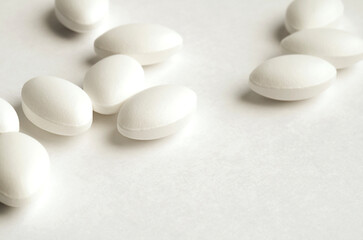 Close-up pills lying on the table