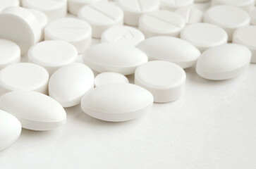Fototapeta na wymiar Close-up pills lying on the table