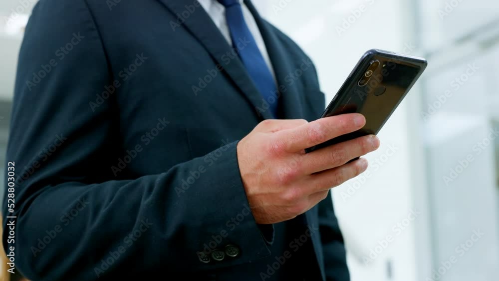 Poster networking, communication and business man hand with 5g network, social and typing on smartphone app