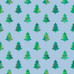Winter forest seamless Christmas tree pattern for new year wrapping paper and kids clothes print and Noel