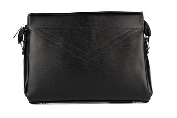 Stylish black women's handbag on a white background.