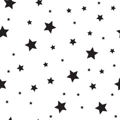 Star icons seamless pattern. Starry sky. Background texture space with stars.