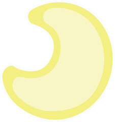 Moon, celestial body crescent - vector full color picture. Moon, golden crescent