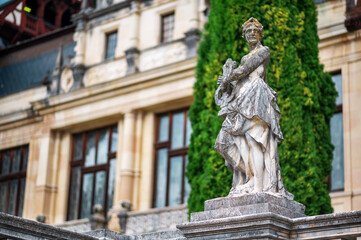 Fototapeta na wymiar Statue at The Peles Castle in Romania