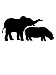 Nilpferd Elefant Dickhäuter Team 