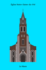 Fototapeta premium Église abbatiale Notre-Dame-du-Pré, Le Mans
