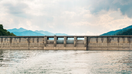 Fototapeta na wymiar View of Bicaz lake and dam in Romania