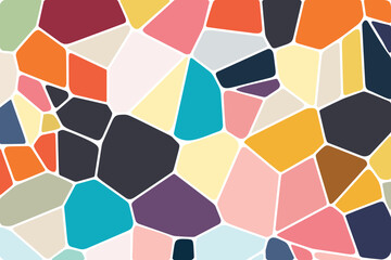 Voronoi colorful diagram geometrical tile texture, background, stone texture, print fabric vector mosaic pattern