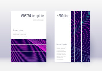 Geometric cover design template set. Neon abstract