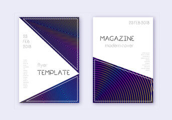 Triangle cover design template set. Rainbow abstra