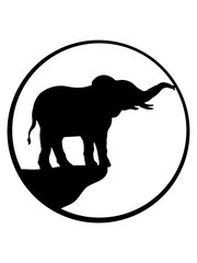 Klippe Mond Elefant Silhouette 