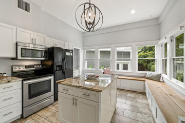 Modern White Kitchen in Estate Home