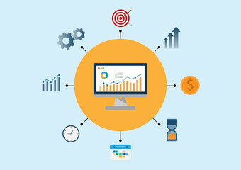 vector illustration infographic long term investment, time investing, success takes time, growth profit, step to investing, process investment, financial investing