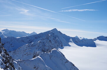 snow covered mountains
