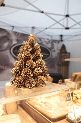 christmas tree made of cones