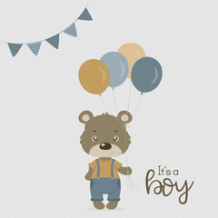 Baby shower it's a boy cute litlle teddy bear 