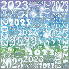 Happy New 2023 year seamless pattern, vector illustration