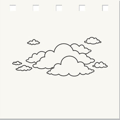 cloudy weather doodle, Hand drawn style,vector illustration 