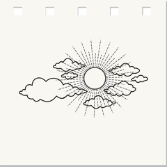 cloudy weather doodle, Hand drawn style,vector illustration 