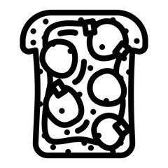 sandwich radish line icon vector. sandwich radish sign. isolated contour symbol black illustration