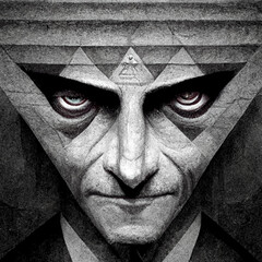 Illuminati Leader Conspiracy Cult Government Control - obrazy, fototapety, plakaty