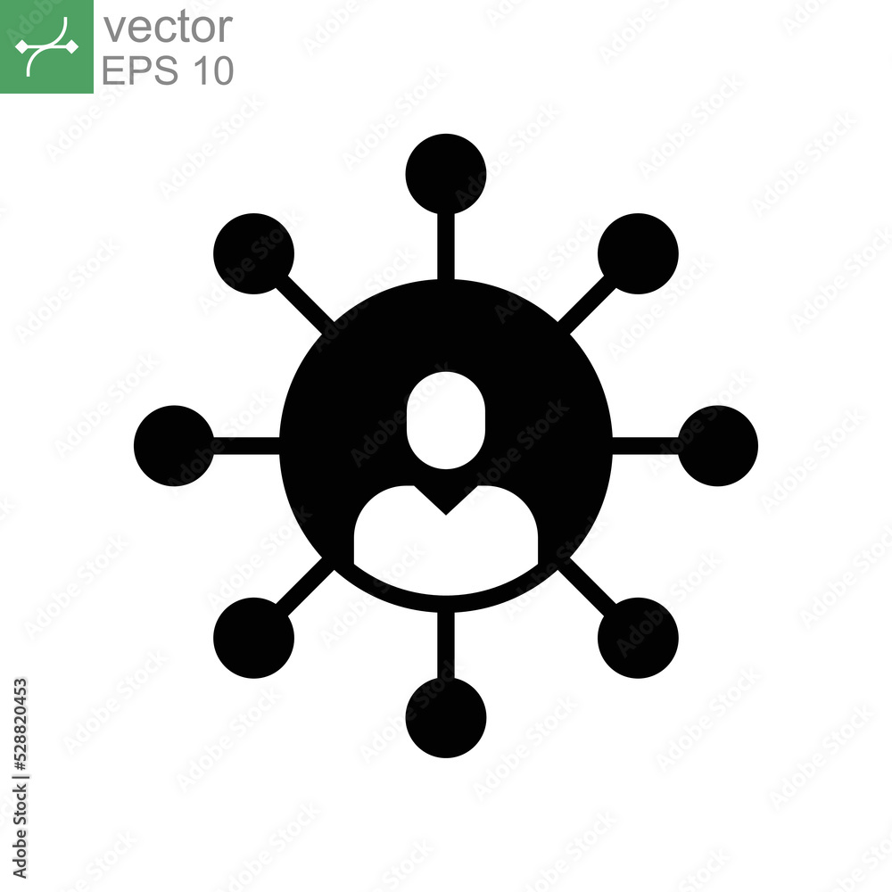 Poster networking icon. sharing global business network logo structure element. hub businessman team connec