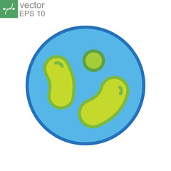 Probiotic icon filled outline style. Healthy nutrition ingredient for therapeutic. Bacteria logo for health food and drink package label. Vector illustration. Design on white background. EPS 10