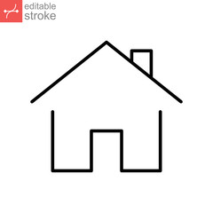 small house icon. Elements of architecture for real estate concept. stay home logo. Home buying budget for mortgage outline style. editable stroke Vector illustration design on white background EPS 10