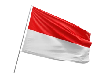 Tuinposter Transparent flag of indonesia © prehistorik