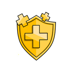 Obraz premium illustration vector of golden shield,healthy,safety,perfect for print,etc