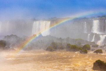 Partial view of the rainbow at Iguazu Falls
