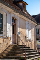 Old streets and houses of Auxerre, medieval city on river Yonne, north of Burgundy, France