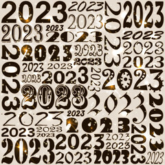 Happy New 2023 year banner, vector illustration