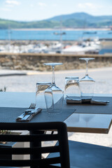 Fish restaurant in Getaria, small fisherman's village in Basque Country, Spain