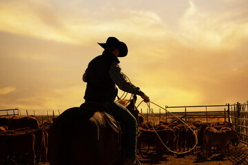 New Mexico Cowboy - obrazy, fototapety, plakaty