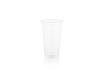 Disposable plastic Cup isolated on white background.
