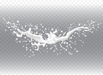 White liquid on transparent background.