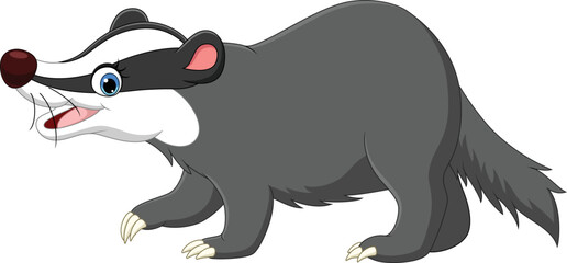 Cartoon badger on white background