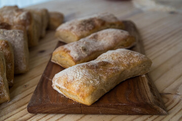 bread on wooden board
